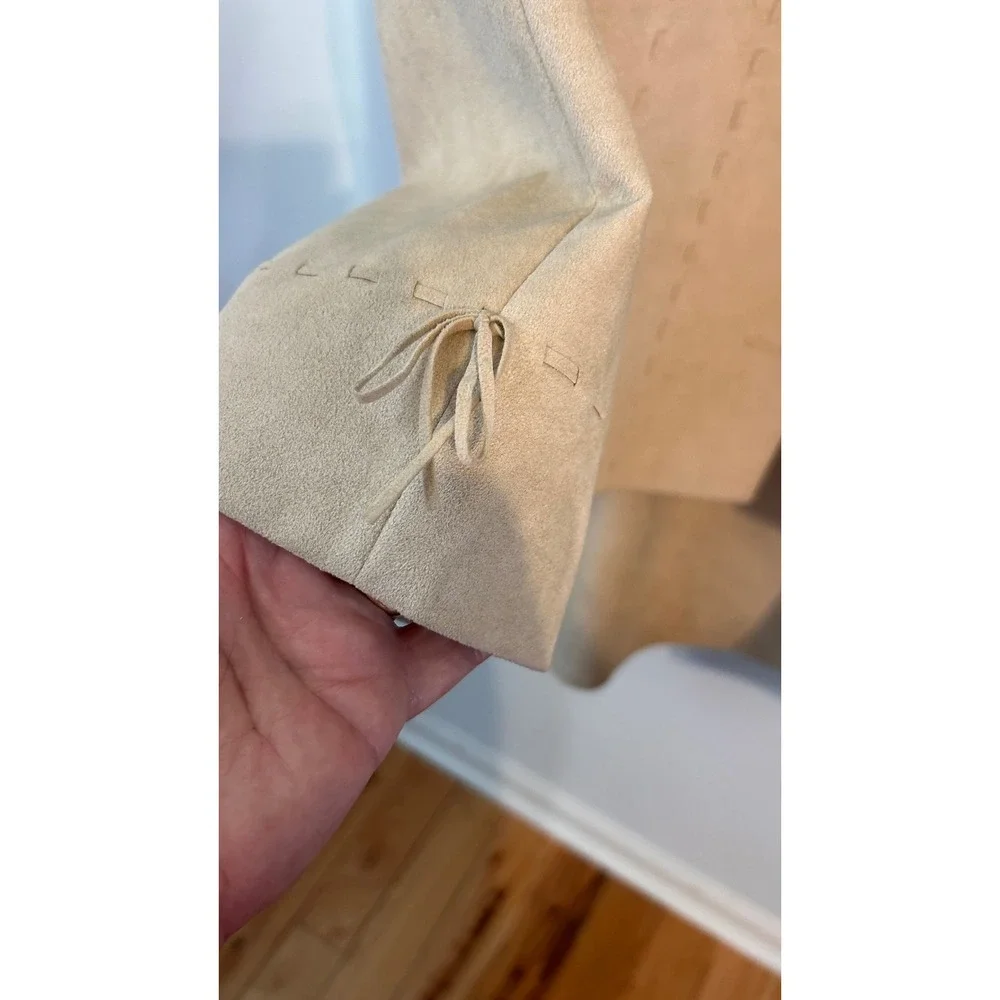 Cyril Creation Suisse Vintage West Suede Skirt Suit Beige 10 Dolly Parton costum